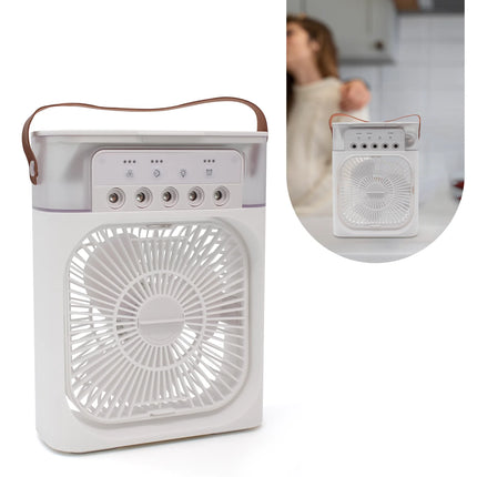 Mini Air Conditioning Fan Humidifier Air Cleaner, USB Ice and Water Reservoir