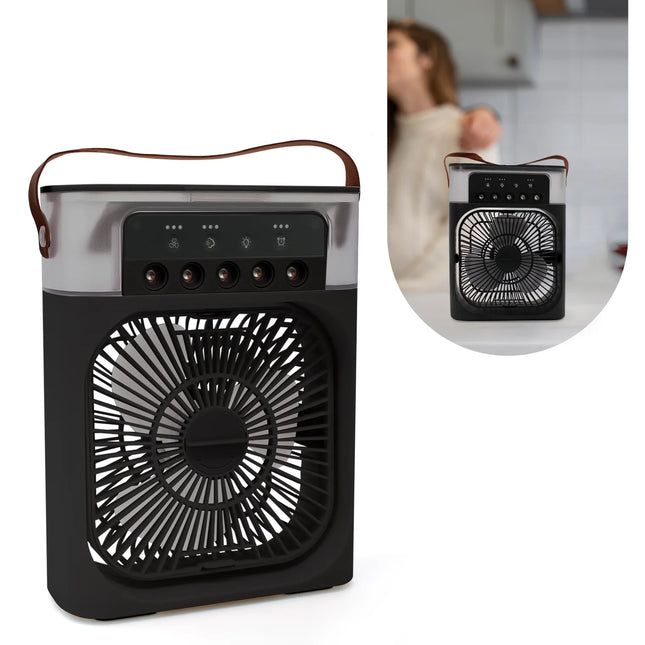 Mini Air Conditioning Fan Humidifier Air Cleaner, USB Ice and Water Reservoir