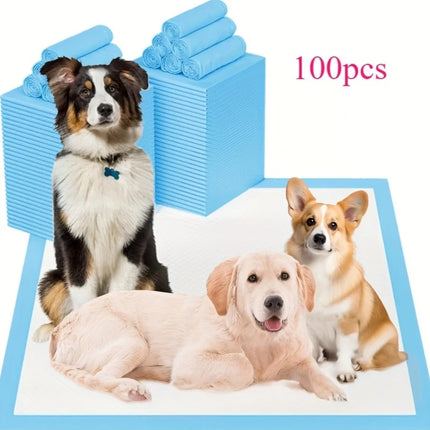 pet pads 100Pcs Super Absorbent Disposable Pet Urine Pads for Large Breeds Potty Training, Travel - Ideal for Dogs, Puppies, Cats