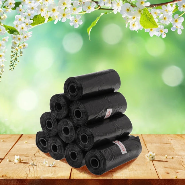 10 Roll/Set Garbage Bag Degradable Pet Poop Shit Trash Home Kitchen Universal Waste Black