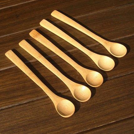 10Pcs/Set Wooden Honey Spoon Ecofriendly Household Tableware Bamboo Kitchen Condiment Scoop Coffee Spoon Dessert Spoon Teaspoon