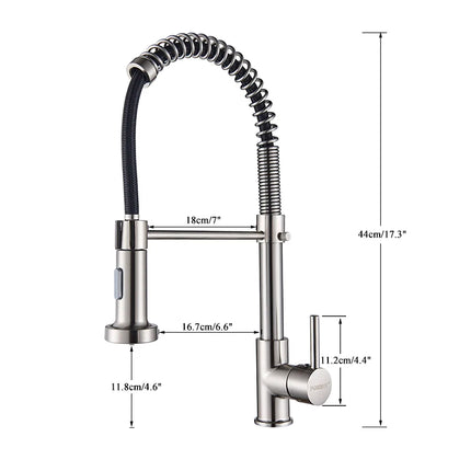 Nekjcag Matte Black Kitchen Sink Faucet 360 Degree Rotation Spring Hot and Cold Water MixerTap Deck Mounted Kitchen Crane