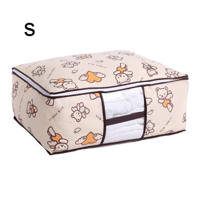 2023 new Non-woven Portable Clothes Storage Bag Organizer 45.5*51*29cm Folding Closet Organizer For Pillow Quilt Blanket Bedding