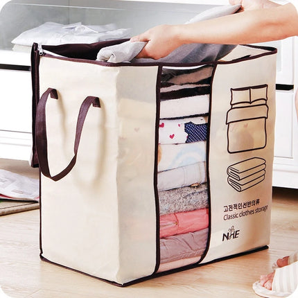 2023 new Non-woven Portable Clothes Storage Bag Organizer 45.5*51*29cm Folding Closet Organizer For Pillow Quilt Blanket Bedding