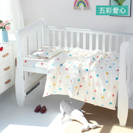 3Pcs Set Newborn Baby Bedding Sets Cotton Cartoon Printing Infant Toddlers Bed Sheet Pillowcase Duvet Cover Case Blanket Kids