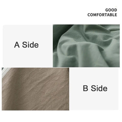 Home Textile Solid Color Duvet Cover Pillow Case Bed Sheet AB Side Quilt Cover Boy Kid Teen Girl Bedding Linens Set King Queen