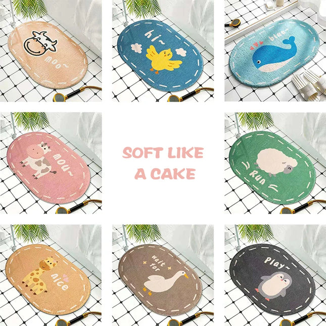 Cartoon Animals Bath Mats Soft Cute Rugs Home Entrance Doormats Bedroom Carpets Bathroom Door Mat Absorbent Non-Slip Foot Pad