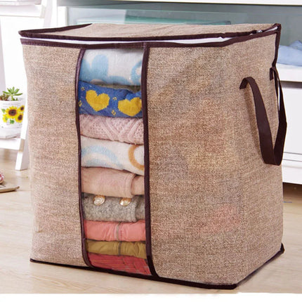 2023 new Non-woven Portable Clothes Storage Bag Organizer 45.5*51*29cm Folding Closet Organizer For Pillow Quilt Blanket Bedding