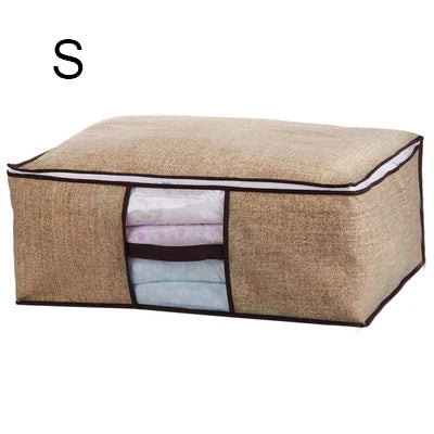 2023 new Non-woven Portable Clothes Storage Bag Organizer 45.5*51*29cm Folding Closet Organizer For Pillow Quilt Blanket Bedding