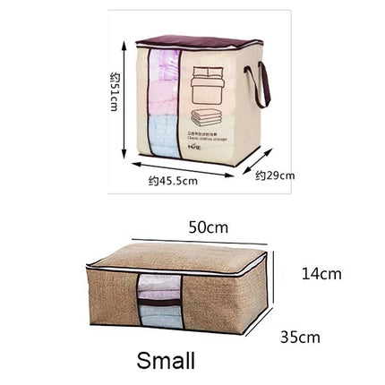 2023 new Non-woven Portable Clothes Storage Bag Organizer 45.5*51*29cm Folding Closet Organizer For Pillow Quilt Blanket Bedding