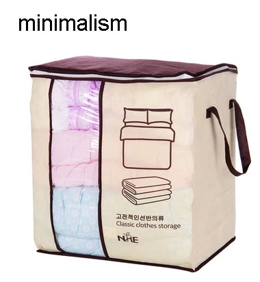 2023 new Non-woven Portable Clothes Storage Bag Organizer 45.5*51*29cm Folding Closet Organizer For Pillow Quilt Blanket Bedding