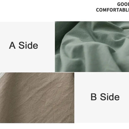 Home Textile Solid Color Duvet Cover Pillow Case Bed Sheet AB Side Quilt Cover Boy Kid Teen Girl Bedding Linens Set King Queen