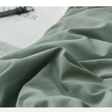 Home Textile Solid Color Duvet Cover Pillow Case Bed Sheet AB Side Quilt Cover Boy Kid Teen Girl Bedding Linens Set King Queen