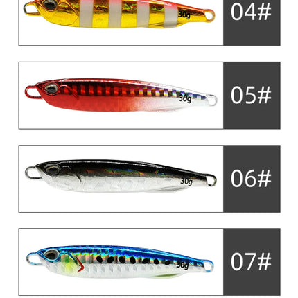2021 Japen Metal Cast Jig Spoon 10/15/20/30/40/50g Shore Casting Jigging Fish Sea Bass Fishing Lure Artificial Bait Tackle