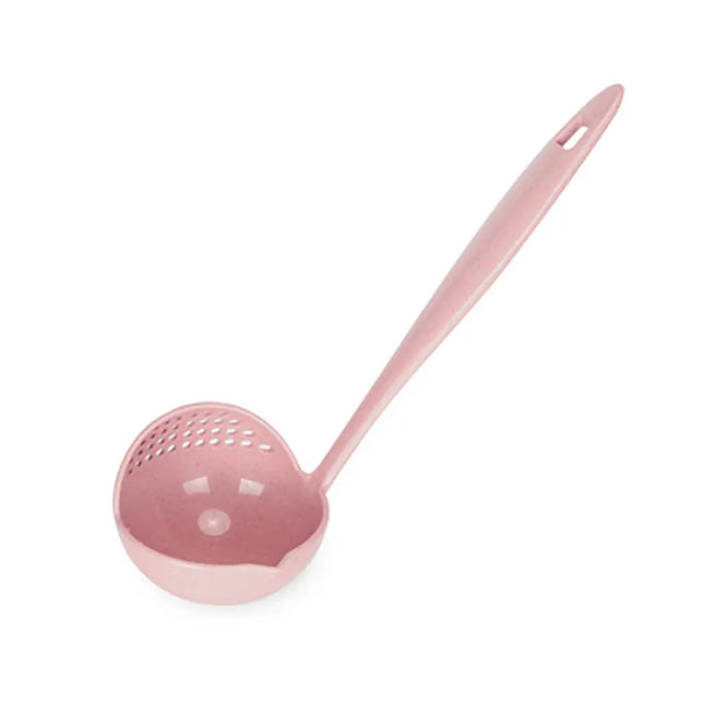 Silicone world 2 in 1 Soup Spoon Long Handle Kitchen Home Strainer Cooking Colander Kitchen Scoop Plastic Tableware Colander