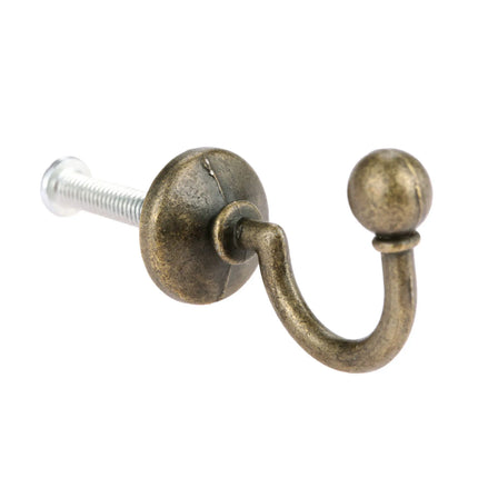 2pcs 32*23mm Antique Bronze Hooks Alloy Wall Hanger Hat Coat Robe Hooks Bathroom Kitchen Hooks Hanger Furniture Hardware