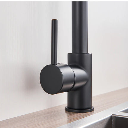 Nekjcag Matte Black Kitchen Sink Faucet 360 Degree Rotation Spring Hot and Cold Water MixerTap Deck Mounted Kitchen Crane