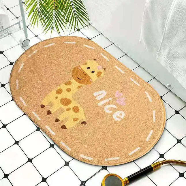 Cartoon Animals Bath Mats Soft Cute Rugs Home Entrance Doormats Bedroom Carpets Bathroom Door Mat Absorbent Non-Slip Foot Pad