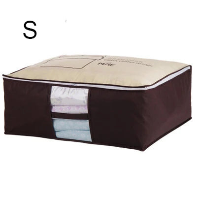2023 new Non-woven Portable Clothes Storage Bag Organizer 45.5*51*29cm Folding Closet Organizer For Pillow Quilt Blanket Bedding