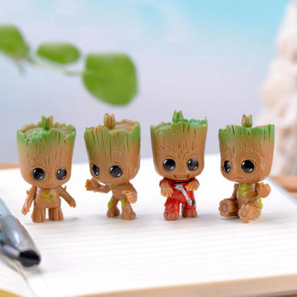 4pcs Marvel Guardians of the Galaxy Tiny Groot Figure Set