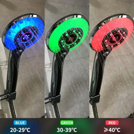 LED Shower Head with Digital Temperature Control