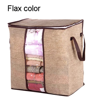 2023 new Non-woven Portable Clothes Storage Bag Organizer 45.5*51*29cm Folding Closet Organizer For Pillow Quilt Blanket Bedding