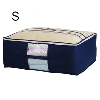 2023 new Non-woven Portable Clothes Storage Bag Organizer 45.5*51*29cm Folding Closet Organizer For Pillow Quilt Blanket Bedding