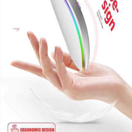 Wireless Mouse Rechargeable Silent LED Backlit Mice PC Laptop Computer Mous 2.4Ghz Receiver Bluetooth Dual Mode Optical Mice