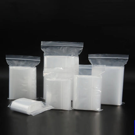 100pcs/lot Thick Transparent Zip lock Bags Clear Ziplock Food package Storage bag Plastic Thick Small Jewelry packing Zip Bags