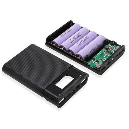 kebidumei Dual USB Micro USB Type C Power Bank Shell 5V DIY 4/6*18650 Case Battery Charge Storage Box Without Battery