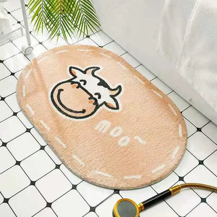 Cartoon Animals Bath Mats Soft Cute Rugs Home Entrance Doormats Bedroom Carpets Bathroom Door Mat Absorbent Non-Slip Foot Pad