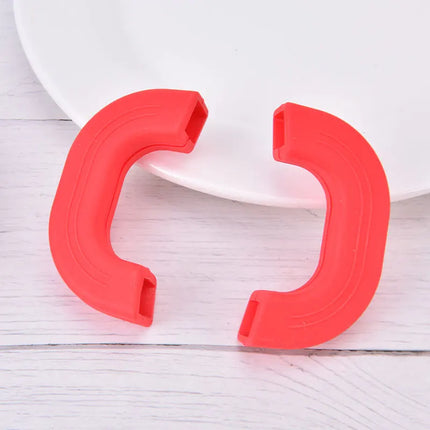 2 x Silicone Anti-Scald Pot Handle Protectors Non-Slip Pot Clip Sleeves Heat Resistant Oven Gloves Kitchen Gadgets