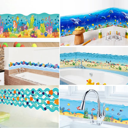 Cartoon Fish Stickers Home Decoration Underwater Scenery Mural Art Bathroom Kitchen Decor Decals
