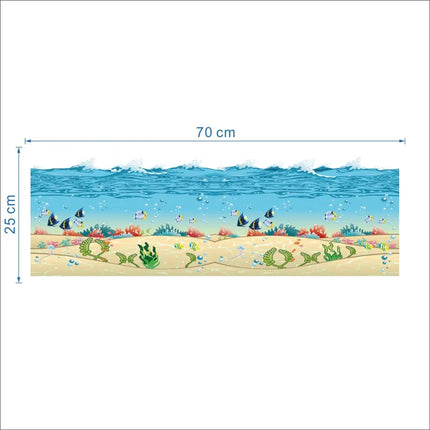 Cartoon Fish Stickers Home Decoration Underwater Scenery Mural Art Bathroom Kitchen Decor Decals