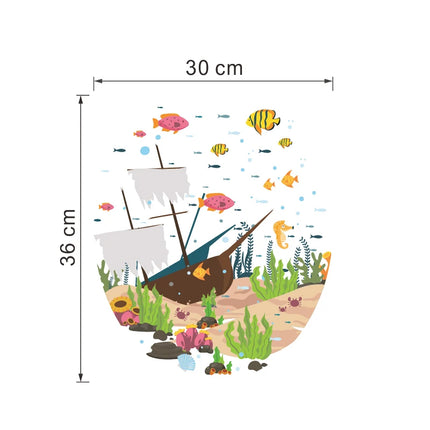 Cartoon Fish Stickers Home Decoration Underwater Scenery Mural Art Bathroom Kitchen Decor Decals
