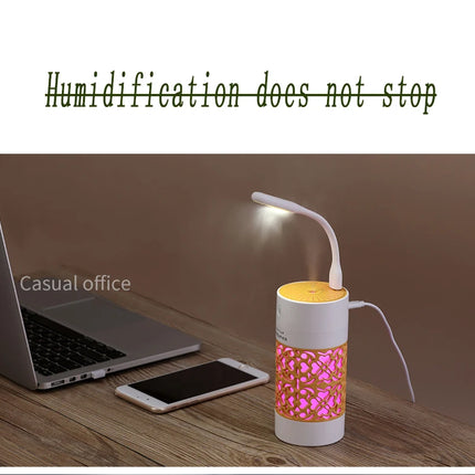 saengQ 250ml Air Humidifier with LED Night Lamp Mini Fan Aroma Essential Oil Diffuser USB Fogger Mist Maker for Home Office Car