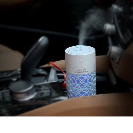saengQ 250ml Air Humidifier with LED Night Lamp Mini Fan Aroma Essential Oil Diffuser USB Fogger Mist Maker for Home Office Car