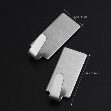 12pcs Strong Self Adhesive Stainless Steel Towel Mop Hooks Hat Hangers For Hanging Kitchen Bedroom Bathroom