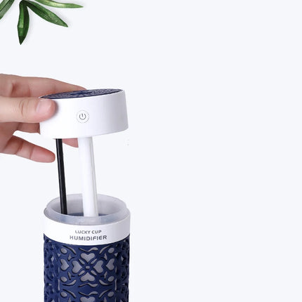 saengQ 250ml Air Humidifier with LED Night Lamp Mini Fan Aroma Essential Oil Diffuser USB Fogger Mist Maker for Home Office Car