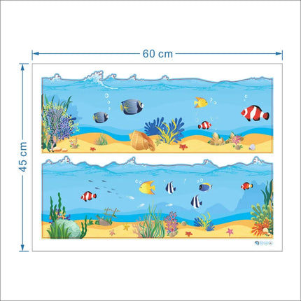 Cartoon Fish Stickers Home Decoration Underwater Scenery Mural Art Bathroom Kitchen Decor Decals