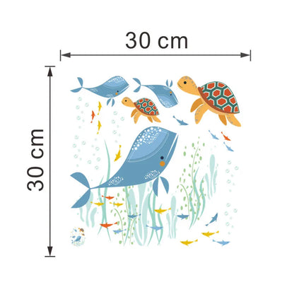 Cartoon Fish Stickers Home Decoration Underwater Scenery Mural Art Bathroom Kitchen Decor Decals