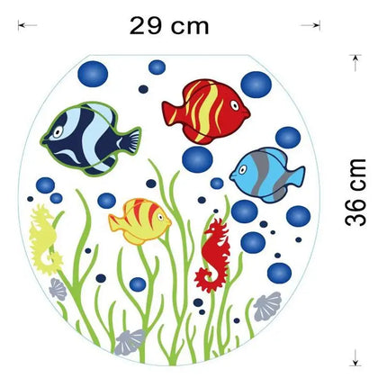 Cartoon Fish Stickers Home Decoration Underwater Scenery Mural Art Bathroom Kitchen Decor Decals