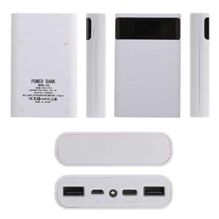 kebidumei Dual USB Micro USB Type C Power Bank Shell 5V DIY 4/6*18650 Case Battery Charge Storage Box Without Battery