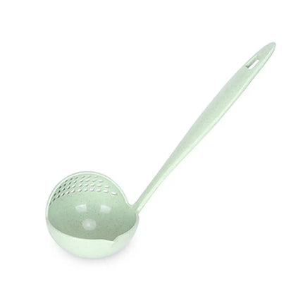 Silicone world 2 in 1 Soup Spoon Long Handle Kitchen Home Strainer Cooking Colander Kitchen Scoop Plastic Tableware Colander