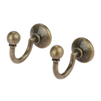 2pcs 32*23mm Antique Bronze Hooks Alloy Wall Hanger Hat Coat Robe Hooks Bathroom Kitchen Hooks Hanger Furniture Hardware
