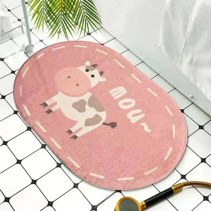 Cartoon Animals Bath Mats Soft Cute Rugs Home Entrance Doormats Bedroom Carpets Bathroom Door Mat Absorbent Non-Slip Foot Pad