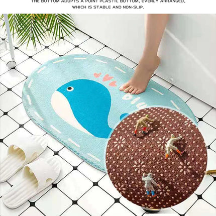 Cartoon Animals Bath Mats Soft Cute Rugs Home Entrance Doormats Bedroom Carpets Bathroom Door Mat Absorbent Non-Slip Foot Pad
