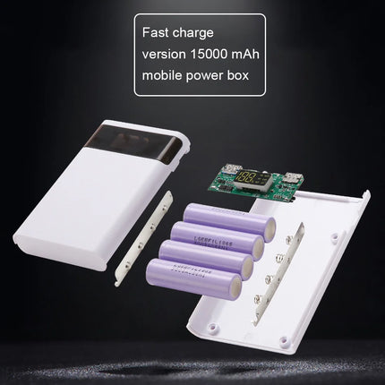 kebidumei Dual USB Micro USB Type C Power Bank Shell 5V DIY 4/6*18650 Case Battery Charge Storage Box Without Battery