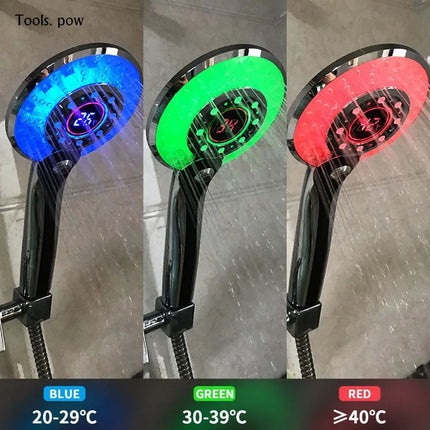 LED Shower Head with Digital Temperature Control