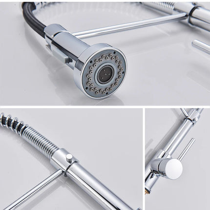 Nekjcag Matte Black Kitchen Sink Faucet 360 Degree Rotation Spring Hot and Cold Water MixerTap Deck Mounted Kitchen Crane
